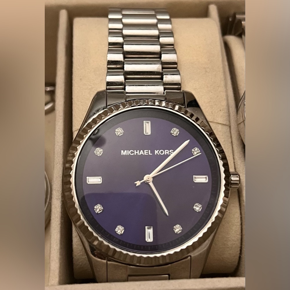 Michael Kors MK womens watch navy blue face